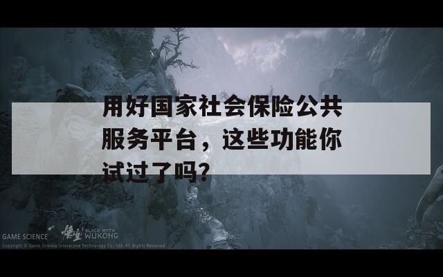 用好國家社會保險公共服務平臺，這些功能你試過了嗎？