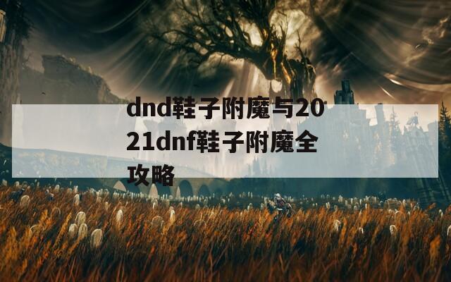 dnd鞋子附魔與2021dnf鞋子附魔全攻略
