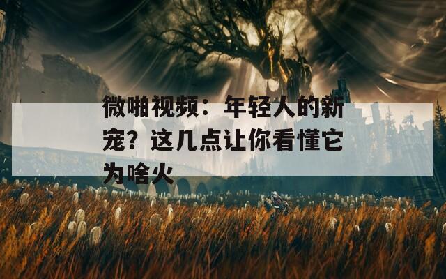 微啪視頻：年輕人的新寵？這幾點讓你看懂它為啥火