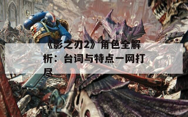 《影之刃2》角色全解析：臺詞與特點一網打盡
