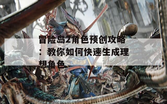 冒險島2角色預(yù)創(chuàng)攻略：教你如何快速生成理想角色